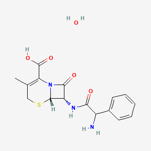 molecular formula C16H19N3O5S B11929818 (6S,7S)-7-[(2-amino-2-phenylacetyl)amino]-3-methyl-8-oxo-5-thia-1-azabicyclo[4.2.0]oct-2-ene-2-carboxylic acid;hydrate 