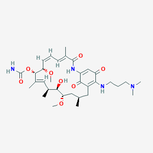 molecular formula C33H50N4O8 B11930011 (4e,6z,8s,9s,10e,12s,13r,14s,16r)-19-{[3-(Dimethylamino)propyl]amino}-13-Hydroxy-8,14-Dimethoxy-4,10,12,16-Tetramethyl-3,20,22-Trioxo-2-Azabicyclo[16.3.1]docosa-1(21),4,6,10,18-Pentaen-9-Yl Carbamate 