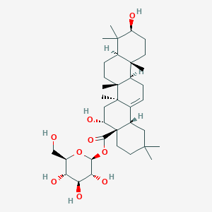 molecular formula C36H58O9 B11930017 [(2S,3R,4S,5S,6R)-3,4,5-trihydroxy-6-(hydroxymethyl)oxan-2-yl] (4aR,5R,6aR,6aS,6bR,8aR,10S,12aR,14bS)-5,10-dihydroxy-2,2,6a,6b,9,9,12a-heptamethyl-1,3,4,5,6,6a,7,8,8a,10,11,12,13,14b-tetradecahydropicene-4a-carboxylate 