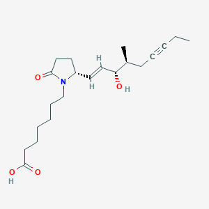 molecular formula C21H33NO4 B1193010 7-[(2R)-2-[(E,3S,4S)-3-羟基-4-甲基壬-1-炔-6-ynyl]-5-氧代吡咯烷-1-基]庚酸 CAS No. 1628759-75-0