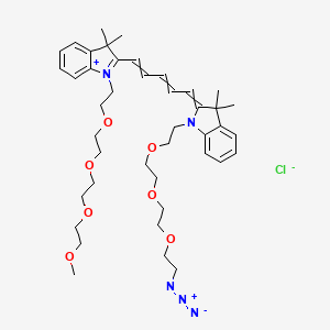 molecular formula C42H60ClN5O7 B11930209 1-[2-[2-[2-(2-Azidoethoxy)ethoxy]ethoxy]ethyl]-2-[5-[1-[2-[2-[2-(2-methoxyethoxy)ethoxy]ethoxy]ethyl]-3,3-dimethylindol-1-ium-2-yl]penta-2,4-dienylidene]-3,3-dimethylindole;chloride 