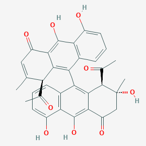 molecular formula C34H28O9 B11930306 (4S)-4-acetyl-10-[(1R,2R)-1-acetyl-2,5,10-trihydroxy-2-methyl-4-oxo-1,3-dihydroanthracen-9-yl]-8,9-dihydroxy-3-methyl-4H-anthracen-1-one 