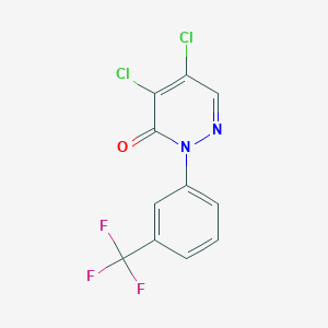 molecular formula C11H5Cl2F3N2O B119304 4,5-二氯-2-(3-(三氟甲基)苯基)吡啶嗪-3(2H)-酮 CAS No. 26806-47-3