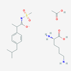 acetic acid;[(1S)-5-amino-1-carboxypentyl]azanium;2-[4-(2-methylpropyl)phenyl]-N-methylsulfonylpropanimidate