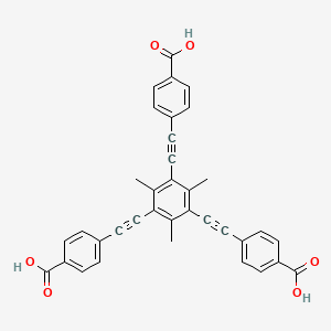 molecular formula C36H24O6 B11930444 4,4',4''-((2,4,6-Trimethylbenzene-1,3,5-triyl)tris(ethyne-2,1-diyl))tribenzoic acid 