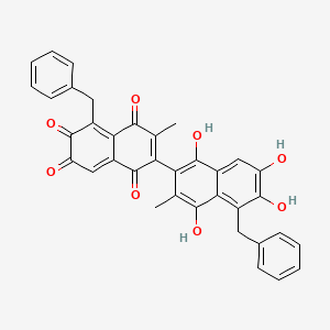 5,5'-Dibenzyl-6,6',7,7'-tetrahydroxy-3,3'-dimethyl-[2,2'-binaphthalene]-1,1',4,4'-tetraone