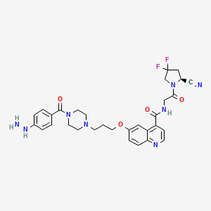 molecular formula C31H34F2N8O4 B11930461 (S)-N-(2-(2-Cyano-4,4-difluoropyrrolidin-1-yl)-2-oxoethyl)-6-(3-(4-(4-hydrazineylbenzoyl)piperazin-1-yl)propoxy)quinoline-4-carboxamide 