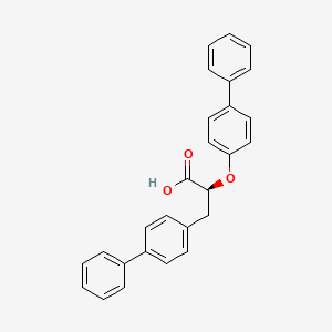 molecular formula C27H22O3 B1193049 (2s)-3-(Biphenyl-4-Yl)-2-(Biphenyl-4-Yloxy)propanoic Acid 