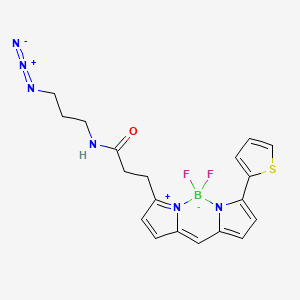 molecular formula C19H19BF2N6OS B11930646 N-(3-azidopropyl)-3-(2,2-difluoro-12-thiophen-2-yl-1-aza-3-azonia-2-boranuidatricyclo[7.3.0.03,7]dodeca-3,5,7,9,11-pentaen-4-yl)propanamide 