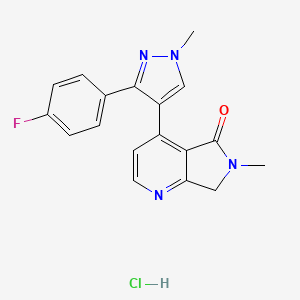 4-[3-(4-fluorophenyl)-1-methylpyrazol-4-yl]-6-methyl-7H-pyrrolo[3,4-b]pyridin-5-one;hydrochloride