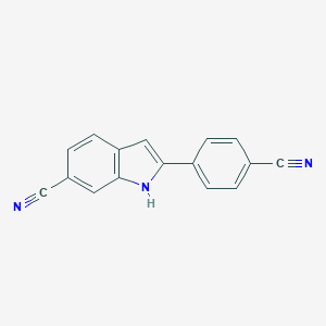 molecular formula C16H9N3 B119307 2-(4-Cyanophenyl)-1H-indole-6-carbonitrile CAS No. 28719-00-8