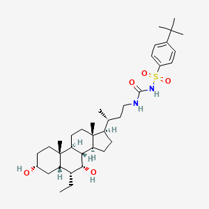 1-(4-tert-butylphenyl)sulfonyl-3-[(3R)-3-[(3R,5S,6R,7R,8S,9S,10S,13R,14S,17R)-6-ethyl-3,7-dihydroxy-10,13-dimethyl-2,3,4,5,6,7,8,9,11,12,14,15,16,17-tetradecahydro-1H-cyclopenta[a]phenanthren-17-yl]butyl]urea