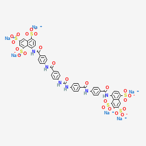 hexasodium;8-[[4-[[4-[[4-[[4-[(4,6,8-trisulfonatonaphthalen-1-yl)carbamoyl]phenyl]carbamoyl]phenyl]carbamoylamino]benzoyl]amino]benzoyl]amino]naphthalene-1,3,5-trisulfonate