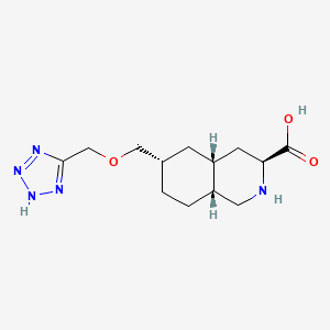 molecular formula C13H21N5O3 B1193074 3-异喹啉甲酸，十氢-6-((1H-四唑-5-基甲氧基)甲基)-，(3α,4αα,6β,8αα)- CAS No. 160126-61-4