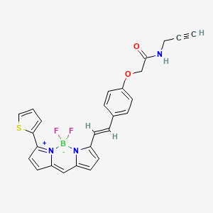 molecular formula C26H20BF2N3O2S B11930740 2-[4-[(E)-2-(2,2-difluoro-12-thiophen-2-yl-3-aza-1-azonia-2-boranuidatricyclo[7.3.0.03,7]dodeca-1(12),4,6,8,10-pentaen-4-yl)ethenyl]phenoxy]-N-prop-2-ynylacetamide 