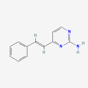 molecular formula C12H11N3 B1193080 4-[(E)-2-phenylethenyl]pyrimidin-2-amine CAS No. 125404-04-8