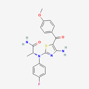 (2R)-2-(N-[4-amino-5-(4-methoxybenzoyl)-1,3-thiazol-2-yl]-4-fluoroanilino)propanamide