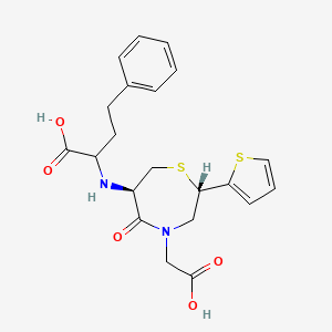 2-[[(2S,6R)-4-(carboxymethyl)-5-oxo-2-thiophen-2-yl-1,4-thiazepan-6-yl]amino]-4-phenylbutanoic acid