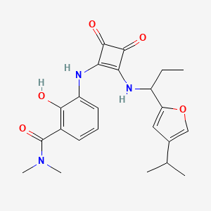 3-[[3,4-dioxo-2-[1-(4-propan-2-ylfuran-2-yl)propylamino]cyclobuten-1-yl]amino]-2-hydroxy-N,N-dimethylbenzamide