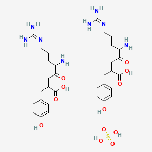 5-Amino-8-(diaminomethylideneamino)-2-[(4-hydroxyphenyl)methyl]-4-oxooctanoic acid;sulfuric acid