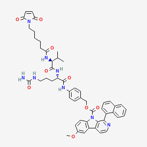 molecular formula C51H54N8O9 B11931078 [4-[[(2S)-5-(carbamoylamino)-2-[[(2S)-2-[6-(2,5-dioxopyrrol-1-yl)hexanoylamino]-3-methylbutanoyl]amino]pentanoyl]amino]phenyl]methyl 6-methoxy-1-naphthalen-1-ylpyrido[3,4-b]indole-9-carboxylate 