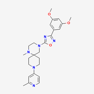 4-[3-(3,5-Dimethoxyphenyl)-1,2,4-oxadiazol-5-yl]-1-methyl-9-(2-methylpyridin-4-yl)-1,4,9-triazaspiro[5.5]undecane