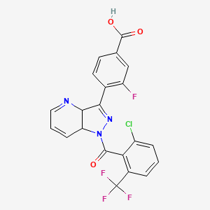 4-{1-[2-chloro-6-(trifluoromethyl)benzoyl]-1H,3aH,7aH-pyrazolo[4,3-b]pyridin-3-yl}-3-fluorobenzoic acid