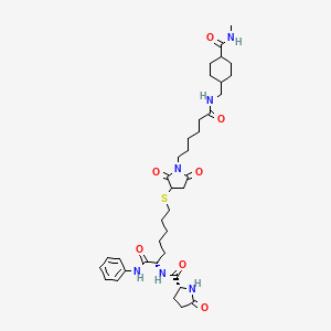 (2R)-N-[(2S)-1-anilino-7-[1-[6-[[4-(methylcarbamoyl)cyclohexyl]methylamino]-6-oxohexyl]-2,5-dioxopyrrolidin-3-yl]sulfanyl-1-oxoheptan-2-yl]-5-oxopyrrolidine-2-carboxamide