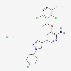 [3-[1-(2,6-Dichloro-3-fluorophenyl)ethoxy]-5-[1-(piperidin-4-yl)-1H-pyrazol-4-yl]pyridin-2-yl]amine hydrochloride