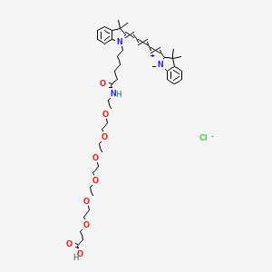 3-[2-[2-[2-[2-[2-[2-[6-[3,3-Dimethyl-2-[5-(1,3,3-trimethylindol-1-ium-2-yl)penta-2,4-dienylidene]indol-1-yl]hexanoylamino]ethoxy]ethoxy]ethoxy]ethoxy]ethoxy]ethoxy]propanoic acid;chloride