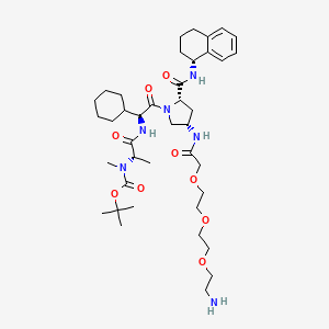 tert-butyl N-[(2S)-1-[[(1S)-2-[(2S,4S)-4-[[2-[2-[2-(2-aminoethoxy)ethoxy]ethoxy]acetyl]amino]-2-[[(1R)-1,2,3,4-tetrahydronaphthalen-1-yl]carbamoyl]pyrrolidin-1-yl]-1-cyclohexyl-2-oxoethyl]amino]-1-oxopropan-2-yl]-N-methylcarbamate