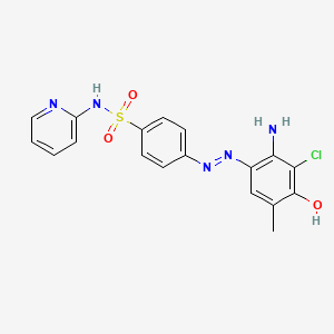molecular formula C18H16ClN5O3S B1193138 4-[(2E)-2-(2-氨基-3-氯-5-甲基-4-氧代环己-2,5-二烯-1-亚基)肼基]-N-吡啶-2-基苯磺酰胺 