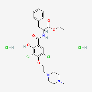 Ethyl 2-({3,5-dichloro-2-hydroxy-4-[2-(4-methylpiperazin-1-YL)ethoxy]phenyl}formamido)-3-phenylpropanoate dihydrochloride