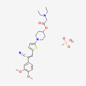 [1-[5-[2-cyano-2-(3,4-dimethoxyphenyl)ethenyl]thiophen-2-yl]piperidin-4-yl] 2-(diethylamino)acetate;methanesulfonic acid