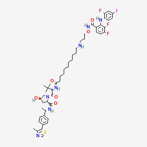 (2S,4R)-1-[(2S)-2-[11-[3-[[3,4-difluoro-2-(2-fluoro-4-iodoanilino)benzoyl]amino]oxypropylamino]undecanoylamino]-3,3-dimethylbutanoyl]-4-hydroxy-N-[(1S)-1-[4-(4-methyl-1,3-thiazol-5-yl)phenyl]ethyl]pyrrolidine-2-carboxamide