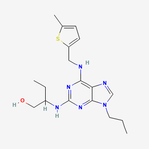 2-[(6-{[(5-Methylthiophen-2-yl)methyl]amino}-9-propylpurin-2-yl)amino]butan-1-ol