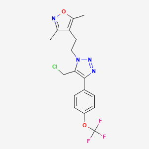 4-[2-[5-(Chloromethyl)-4-[4-(trifluoromethoxy)phenyl]triazol-1-yl]ethyl]-3,5-dimethyl-1,2-oxazole