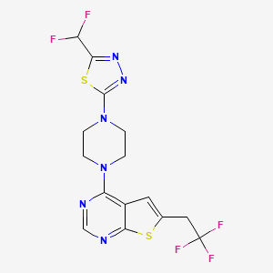 4-{4-[5-(Difluoromethyl)-1,3,4-Thiadiazol-2-Yl]piperazin-1-Yl}-6-(2,2,2-Trifluoroethyl)thieno[2,3-D]pyrimidine