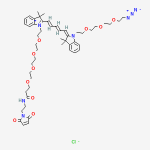 molecular formula C50H68ClN7O10 B1193199 N-(azide-PEG3)-N'-(Mal-PEG4)-Cy5 