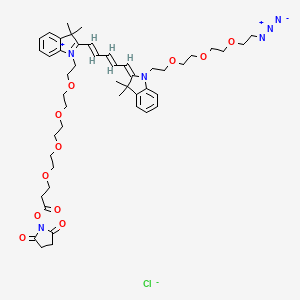 molecular formula C55H73ClN4O16 B1193201 N-(azide-PEG3)-N'-(PEG4-NHS ester)-Cy5 