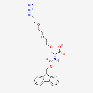 molecular formula C24H28N4O7 B1193213 Azide-PEG3-L-alanine-Fmoc 