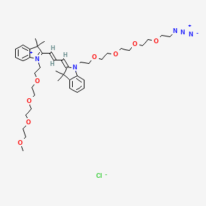 molecular formula C42H62ClN5O8 B1193216 N-(m-PEG4)-N'-(azide-PEG4)-Cy3 