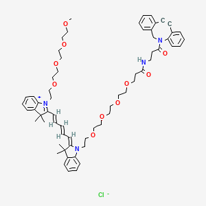 molecular formula C63H79ClN4O10 B1193217 N-(m-PEG4)-N'-(DBCO-PEG4)-Cy5 