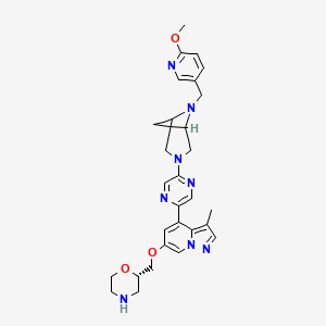 (2S)-2-[[4-[5-[6-[(6-methoxypyridin-3-yl)methyl]-3,6-diazabicyclo[3.1.1]heptan-3-yl]pyrazin-2-yl]-3-methylpyrazolo[1,5-a]pyridin-6-yl]oxymethyl]morpholine