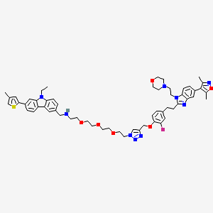 2-[2-[2-[2-[4-[[4-[2-[5-(3,5-dimethyl-1,2-oxazol-4-yl)-1-(2-morpholin-4-ylethyl)benzimidazol-2-yl]ethyl]-2-fluorophenoxy]methyl]triazol-1-yl]ethoxy]ethoxy]ethoxy]-N-[[9-ethyl-7-(4-methylthiophen-2-yl)carbazol-3-yl]methyl]ethanamine