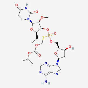 1-[(2R,3R,4R,5R)-4-({[(2S,3S,5S)-5-(6-aminopurin-9-yl)-3-hydroxyoxolan-2-yl]methoxy({[(isopropoxycarbonyl)oxy]methyl}sulfanyl)phosphoryl}oxy)-5-ethyl-3-methoxyoxolan-2-yl]-1,3-diazinane-2,4-dione