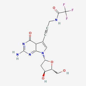 N-[3-[2-amino-7-[(2R,4S,5R)-4-hydroxy-5-(hydroxymethyl)oxolan-2-yl]-4-oxo-4aH-pyrrolo[2,3-d]pyrimidin-5-yl]prop-2-ynyl]-2,2,2-trifluoroacetamide