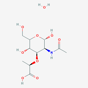 (2R)-2-{[(2S,3S,4R,5S)-3-acetamido-2,5-dihydroxy-6-(hydroxymethyl)oxan-4-yl]oxy}propanoic acid hydrate