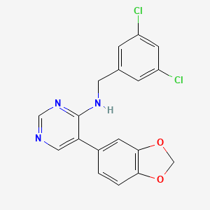 5-(benzo[d][1,3]dioxol-5-yl)-N-(3,5-dichlorobenzyl)pyrimidin-4-amine
