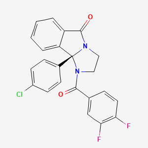 molecular formula C23H15ClF2N2O2 B1193237 5H-Imidazo[2,1-a]isoindol-5-one, 9b-(4-chlorophenyl)-1-(3,4-difluorobenzoyl)-1,2,3,9b-tetrahydro-, (9bS)- CAS No. 1488362-55-5